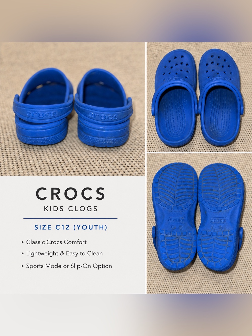 CROCS Kids Classic Clogs in Bright Blue